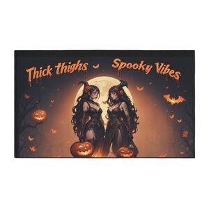 Halloween Floor Mat, Spooky Home Decor, Thick Thighs Spooky Vibes, Witchy Mat,